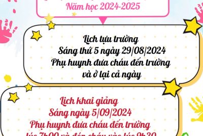 Thông báo! Lịch tựu trường và khai giảng năm học 2024-2025